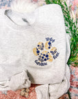 Personalized Floral Paw Sweatshirt