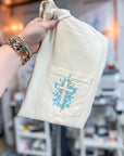 Floral Cross Embroidered Pocket Tshirt
