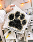Sequin Paw Print Crew
