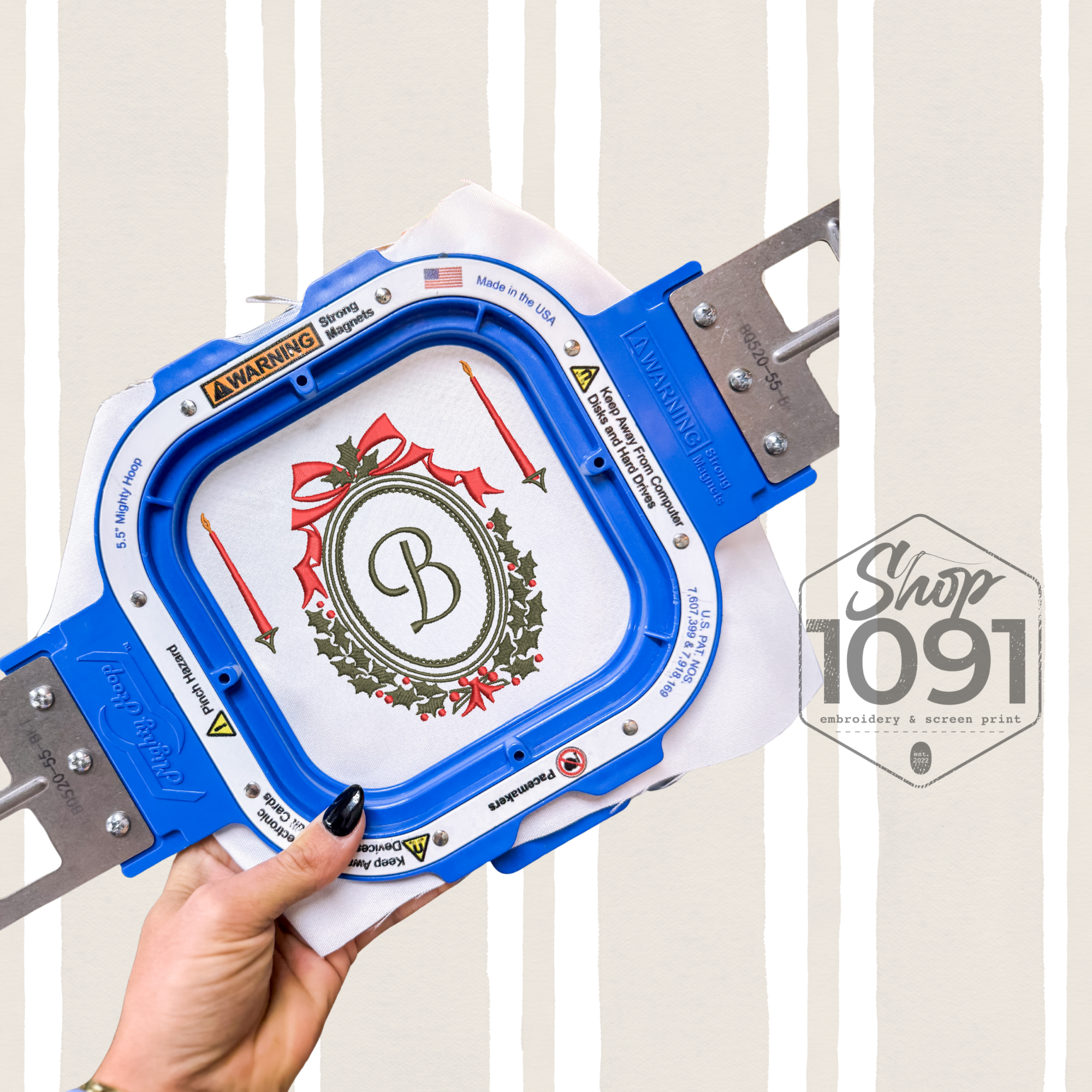 Christmas Wreath Monogram Frame