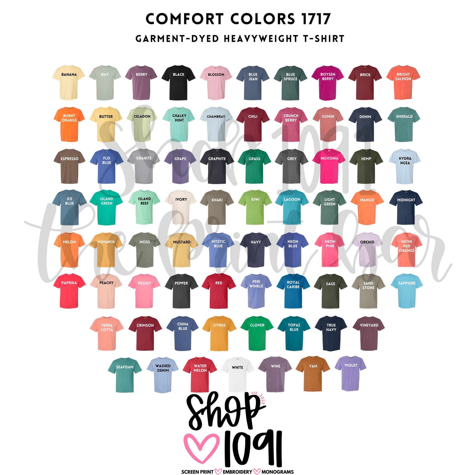 Mama Glitter Embroidered Comfort Color Tshirts
